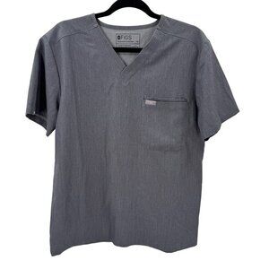Figs Technical Collection Grey Scrub Top Womens Size M Professional V-Neck